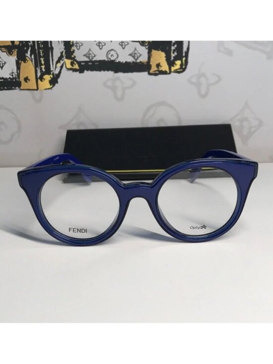 New Authentic Fendi FF0198/F PJP Blue Round Eyeglasses main image 7
